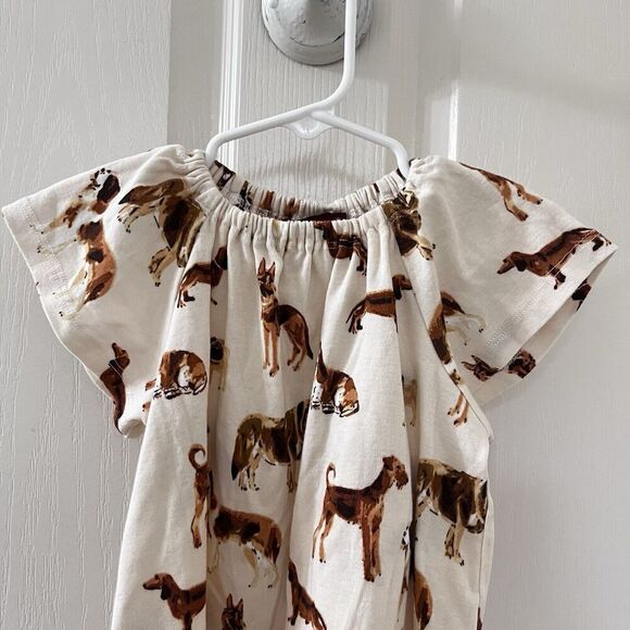 Milkbarn Natural Dog Organic Cotton Dress Girls Size 3-6 Months - Picture 2 of 9
